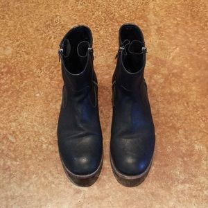 Frye Ethan double zip black ankle booties